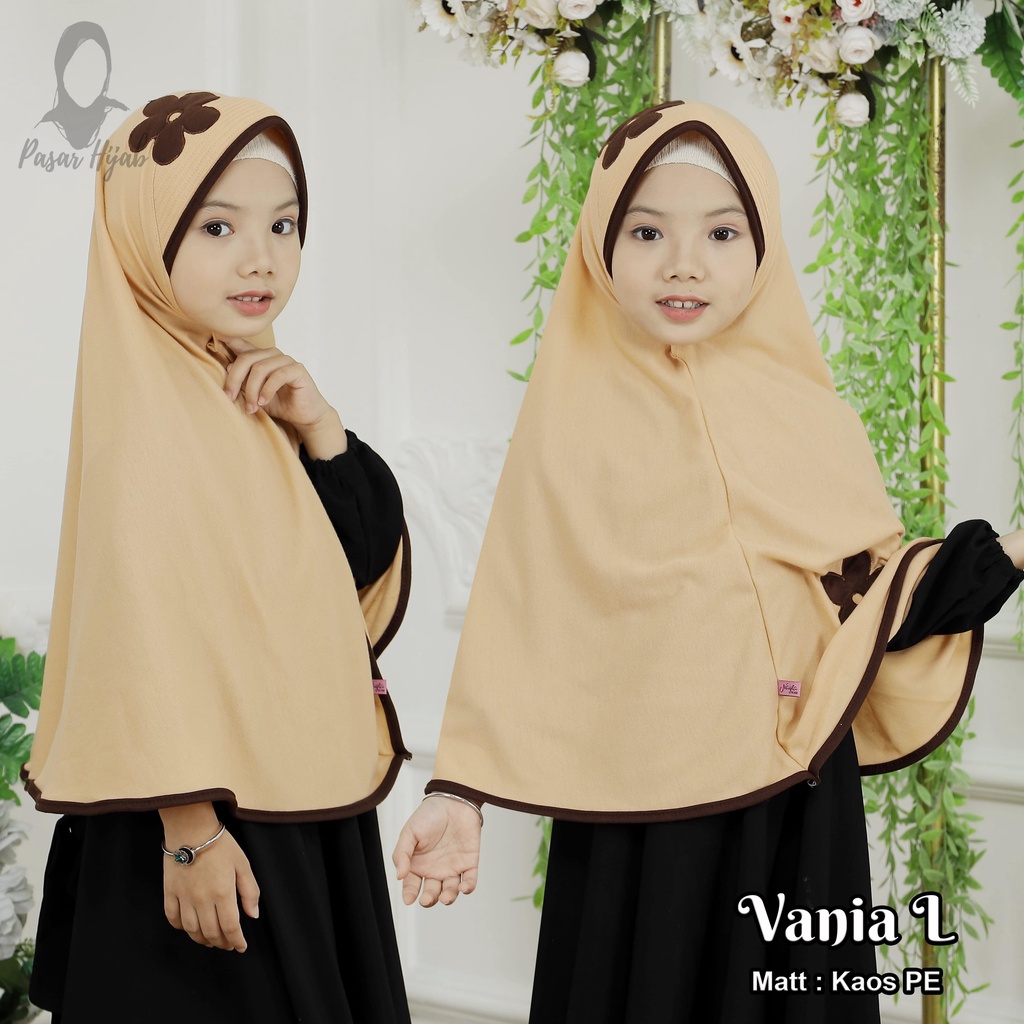 Kerudung Anak Sekolah SD Model Kepang Size L Jilbab Instan Anak Sekolah Hijab Anak Pasar Hija'b