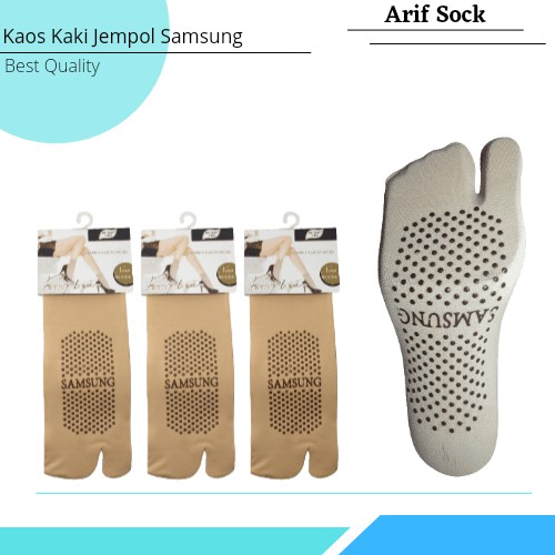 GROSIR 6 dan 12 pasang Kaos Kaus Kaki Muslimah Panjang Jempol Dua Jari Anti Slip Import Samsung Mura
