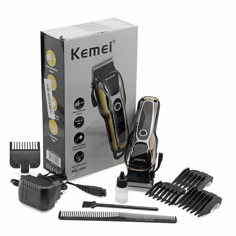 Clipper Kemei KM-1990 Alat Mesin Cukur Rambut Rechargeable Special mesin turbo