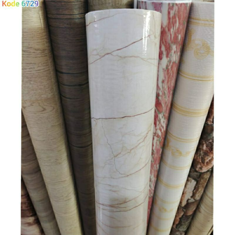 Wallpaper Stiker Karpet Lantai Vinyl anti licin Motif Marmer harga per 0,5 meter / lebar 122cm