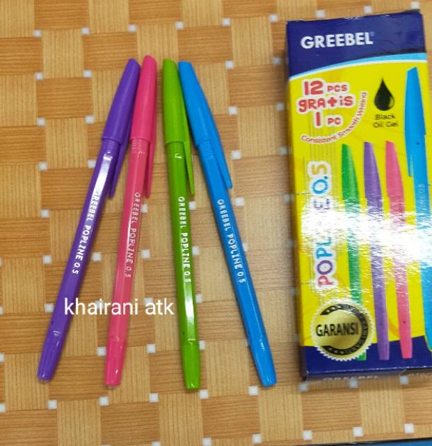 

Pulpen greebel warna warni tinta hitam isi 13pcs