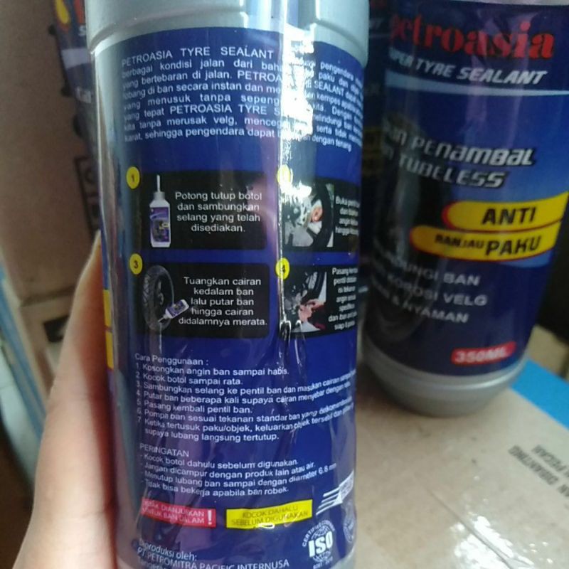 cairan anti ranjau paku petroasia cairna penambal ban tubeless petroasia super tyre sealent 350ml