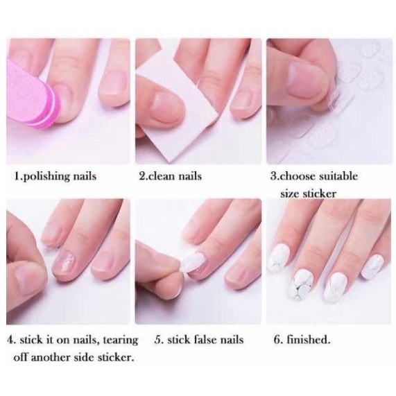 (NCS) LEM KUKU FAKE NAILS Art Nail Glue LEM TEMPEL Stiker Silicone Tape Kuku Palsu ISI 24 atau 12