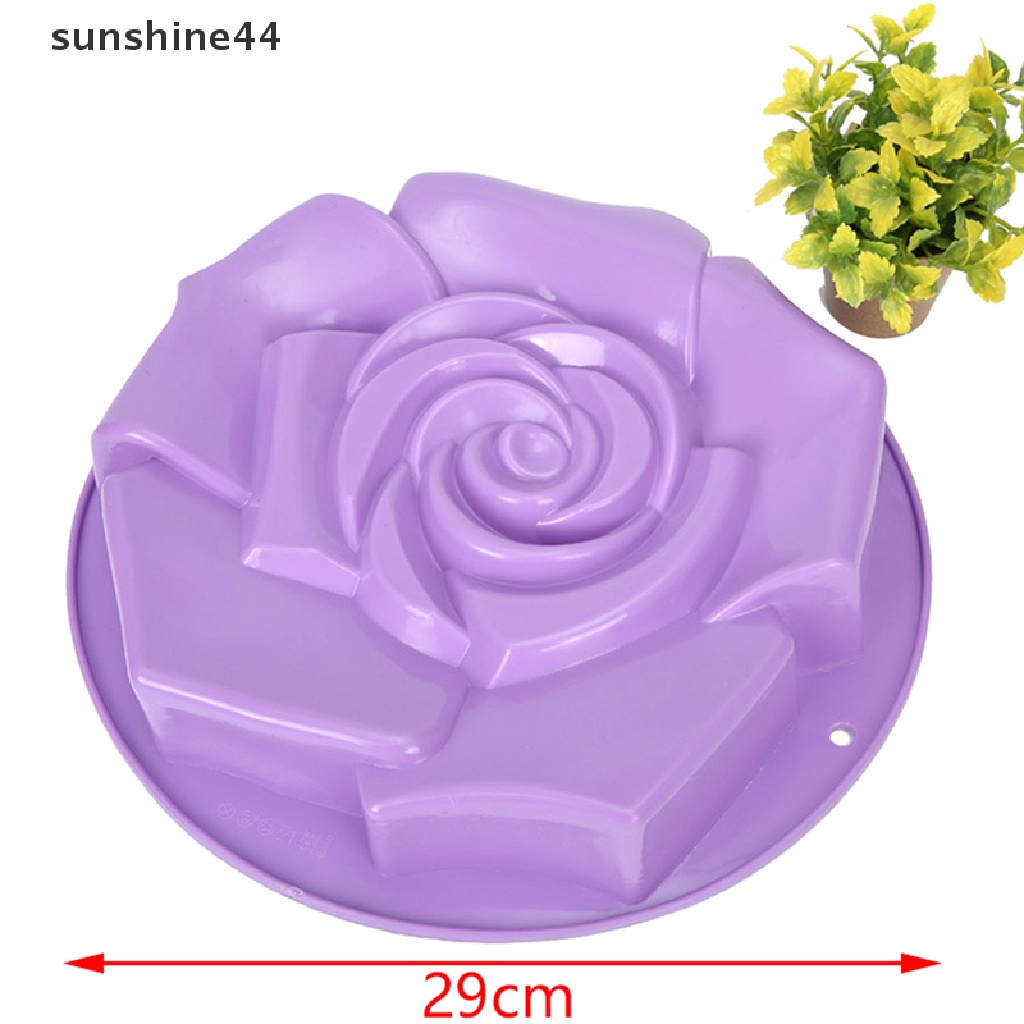 Sunshine Cetakan Kue Bentuk Bunga Mawar Besar 3D Bahan Silikon