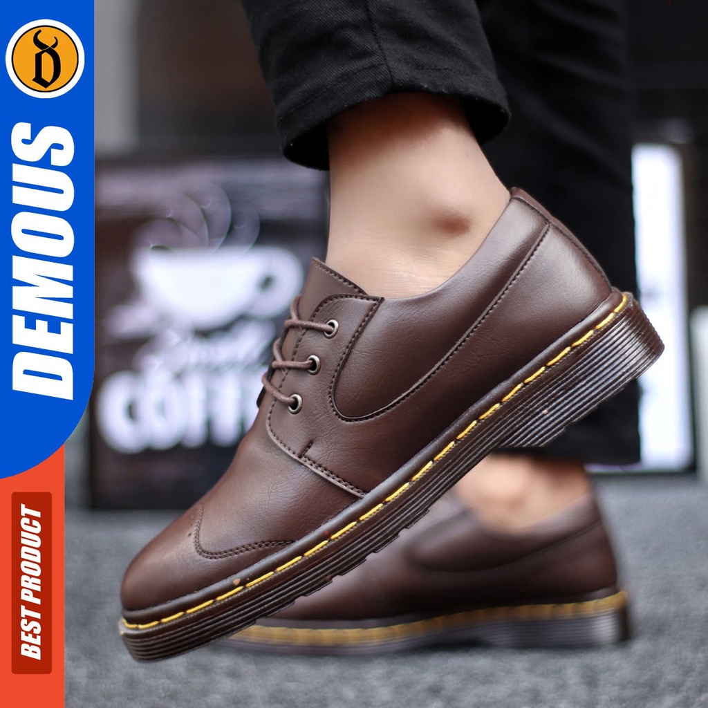 DEMOUS Wingtif - Sepatu Formal Pria Pantofel Kerja Docmart Oxford Original