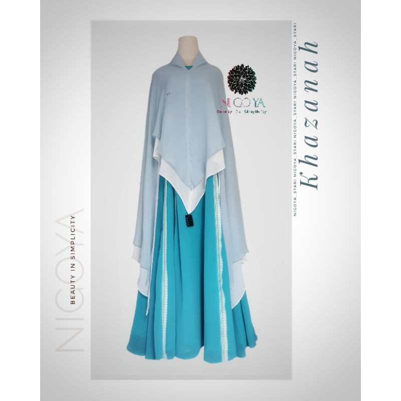 Nigoya Syari Khazanah Set - Gamis Haji Umroh Mewah Full Ceruti Lace Swarovski Adem Premium
