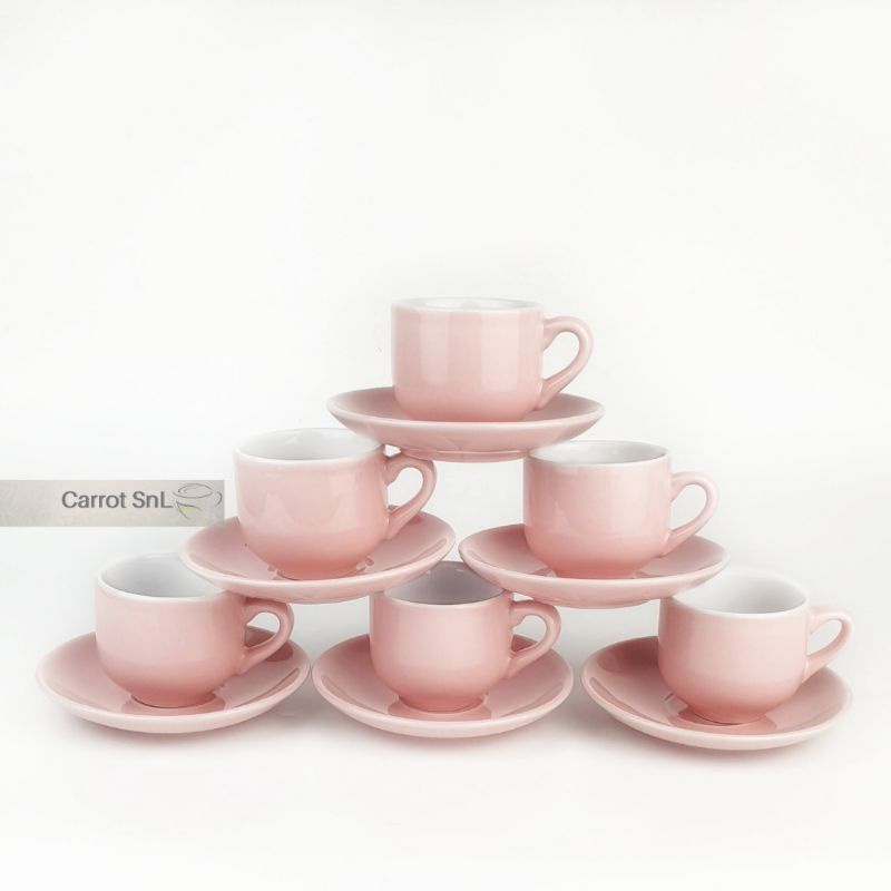 Jual 6 Cangkir 6 Saucer Cangkir Set Keramik Porcelain Cup Coffee Cappucino Espresso Kopin Ukuran 6809