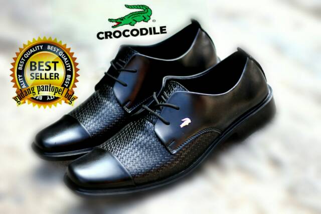 Sepatu Pantopel Pria CROCODILE Kombinasi Kantoran Kerja Kulit Swedian Murah Semi Formal