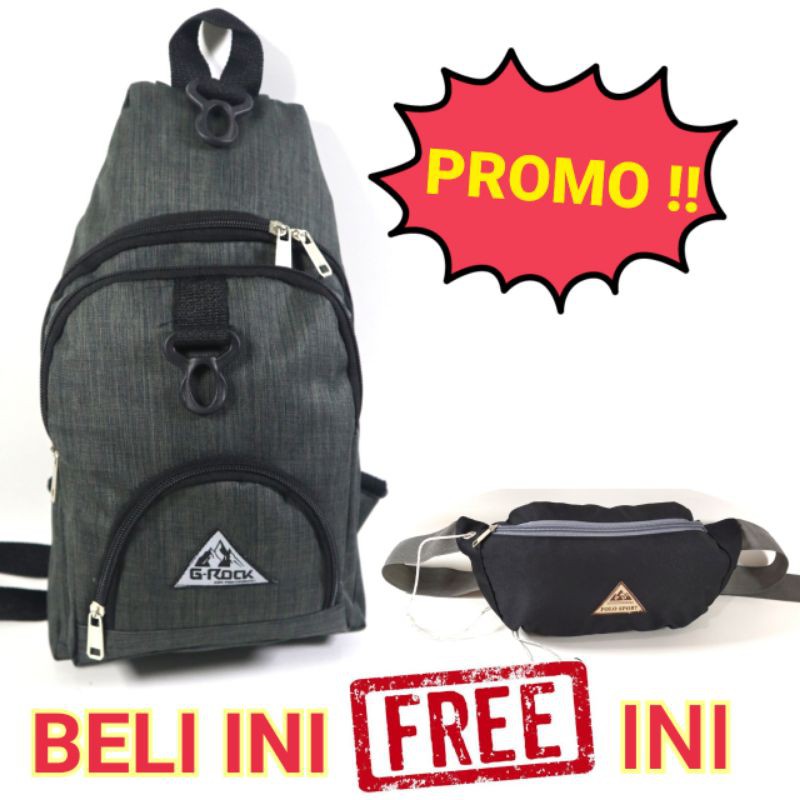 Promo Beli 1 Sling Bag FREE 1 Waistbag