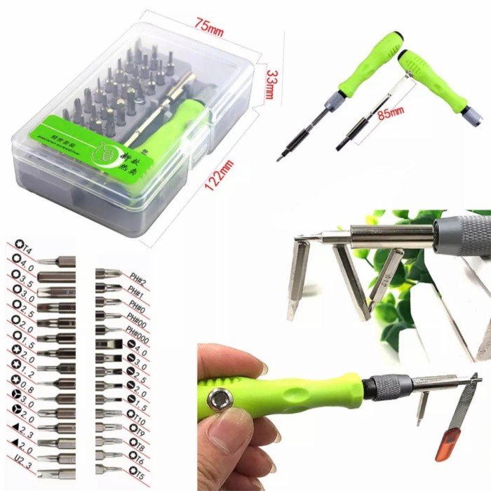 obeng kecil set 30 in 1 untuk smartphone android laptop kacamata pc