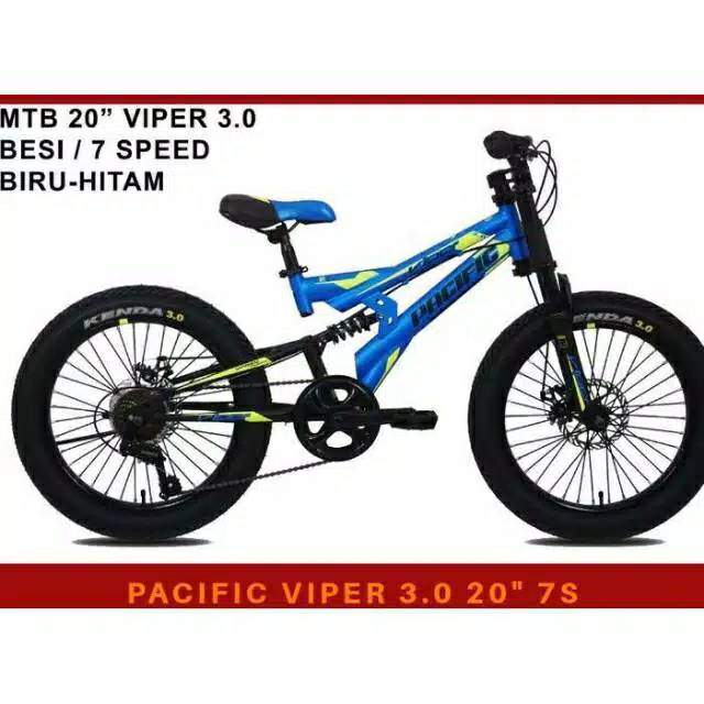 SEPEDA MTB ANAK 20" PACIFIC VIPER 3.0 7SPEED anak umur 8 tahun- 15 tahun BONUS BOTOL MINUM
