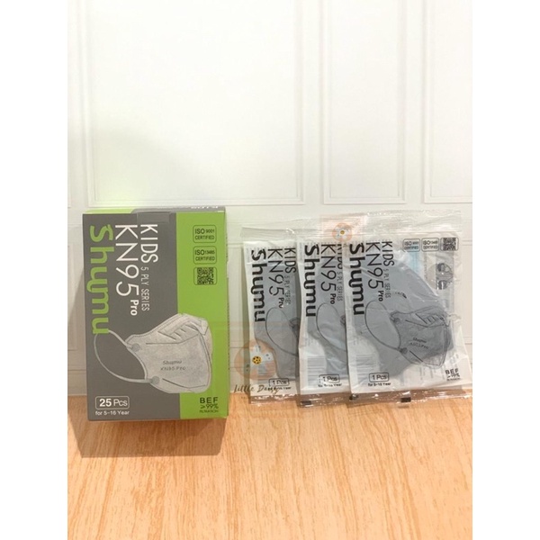 SHUMU MASKER ANAK PREMIUM KN95 PRO 1 BOX ISI 25PC (KEMASAN INDIVIDUAL)