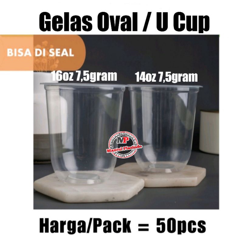 Gelas Plastik Oval 12oz,14oz,16oz &amp; 22oz