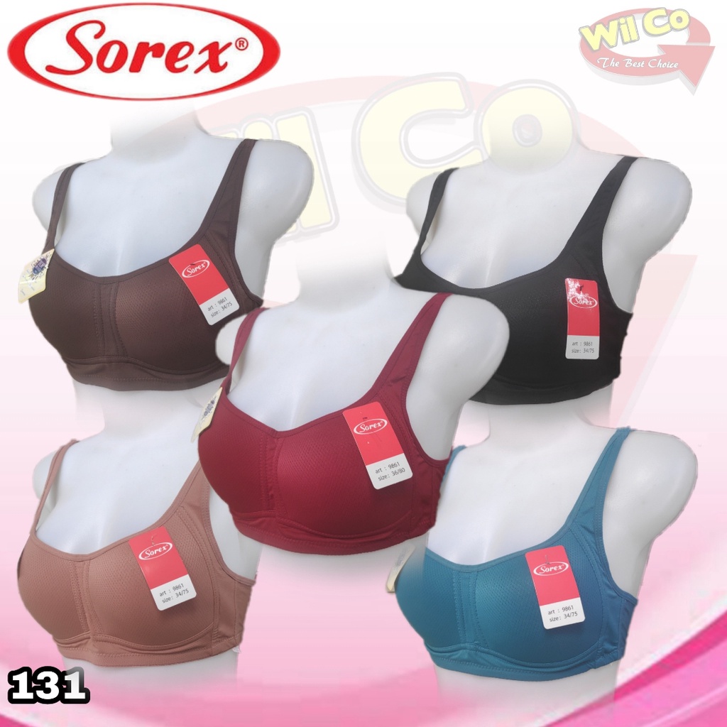 K131 - BRA/BH WANITA SOREX EXTRA COMFORT TANPA KAWAT BUSA TIPIS TIGA PENGAT SIZE 34 - 40 CUB