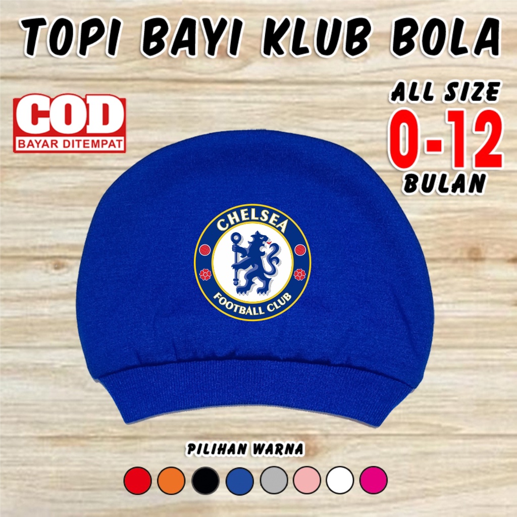 kupluk bayi klub bola Chelsea topi bayi laki laki perempuan 0 6 bulan newborn baru lahir baby girl b