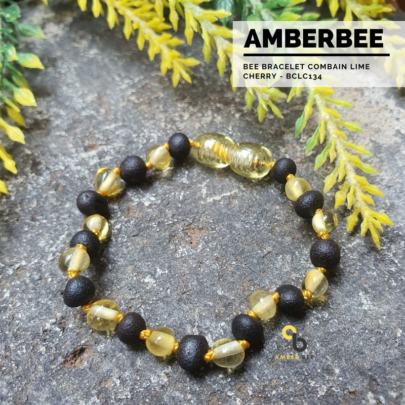 Set Kalung Gelang Amber Baltic Bayi &amp; Anak Mix Combain Lime Cherry  SNBCLC571349 By Amber Bee