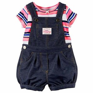 Setelan Anak Cewek Happy Girlie Overall Set 2in1