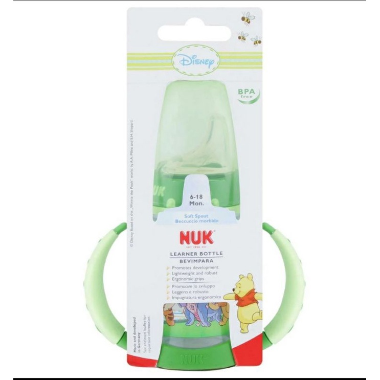 NUK Disney Winnie The Pooh Bootle With Spout &amp; Handle Training Spout / NUK Learner Bottle