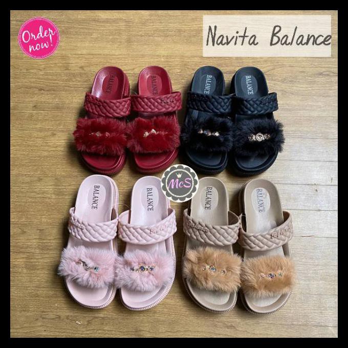 {BISA COD} NAVITA Sandal bulu karet jelly tebal merk Balance STOK TERBATAS Kode 816