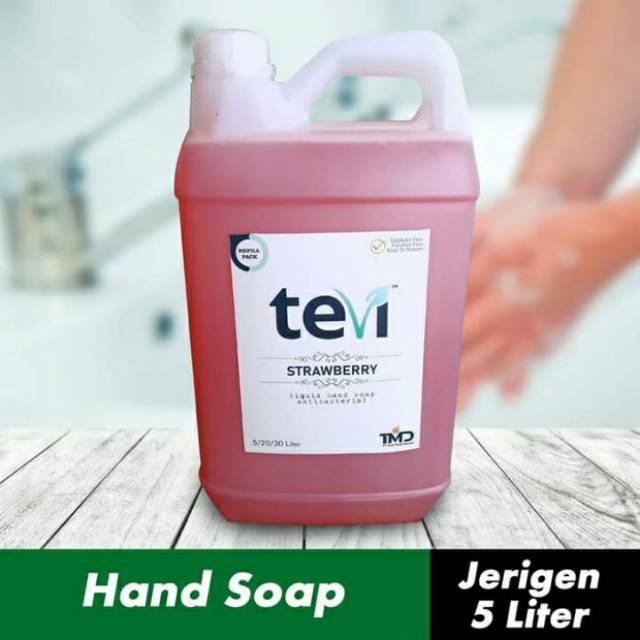 TEVI - Sabun Cuci Tangan Antibakteri / Handsoap - Strawberry 5 Liter