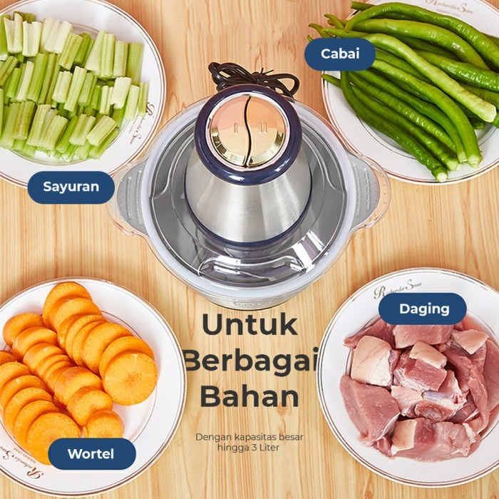 Chopper Stainless Blender Daging Penggiling Penghalus Bumbu Food Grade