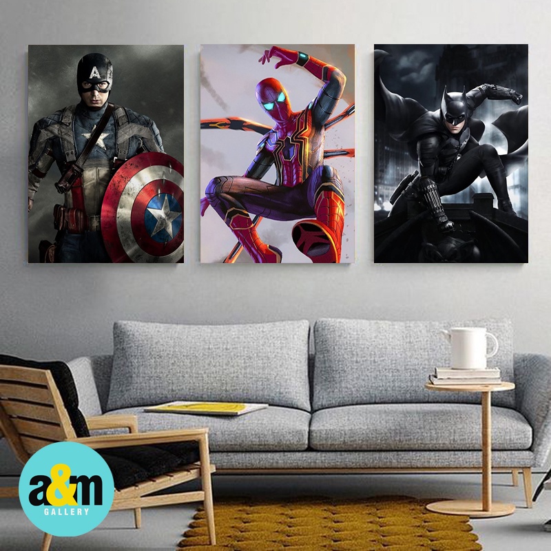 Poster Kayu SUPERHERO MARVEL &amp; DC Hiasan Dinding Dekorasi Kamar I Poster Kayu Superhero Dekorasi Kamar - A&amp;M