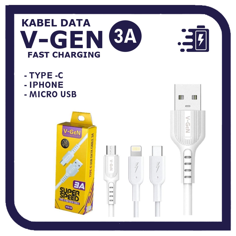 Jual Kabel Data Vgen Fast Charging A Micro Typec Lightning Shopee Indonesia