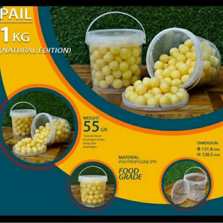 Jual Food Pail Toples Plastik Kg Kaleng Biskuit Wadah Ember Jelly Kue