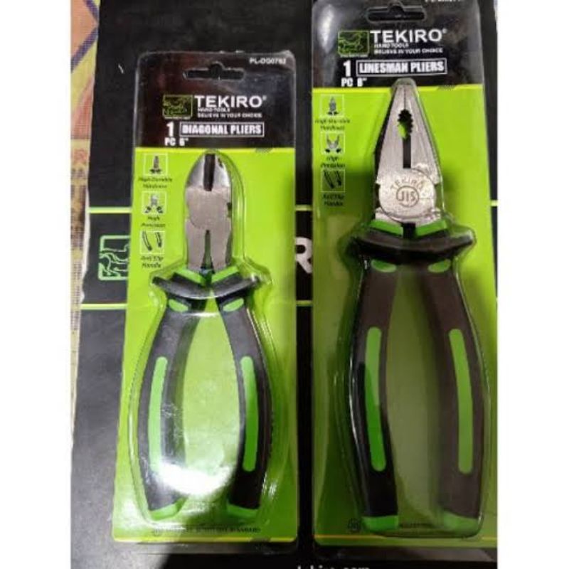 PAKET HEMAT TANG TEKIRO( 2 IN 1) TANG KOMBINASI 8" TEKIRO +  TANG POTONG 6" TEKIRO