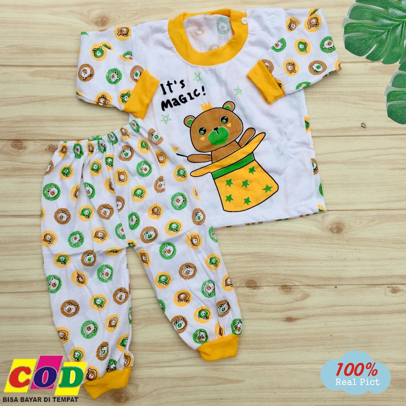 Ana Baby - Setelan Piyama Bayi Baju Bayi Kaos Oblong lengan panjang Anak usia 6-12 Bulan