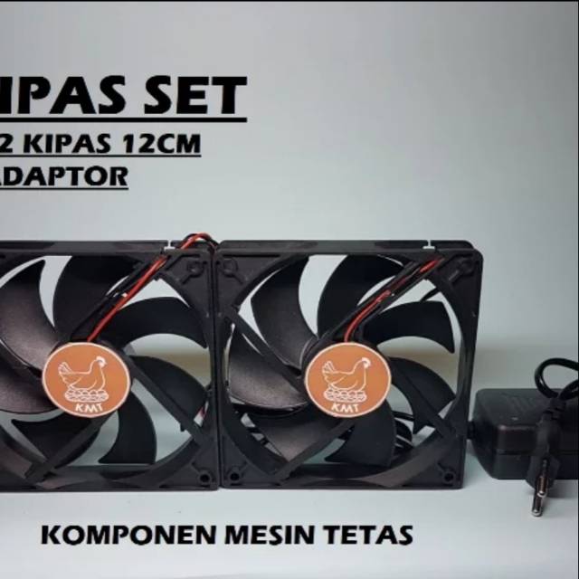 Fan Kipas Set 12cm dengan Adaptor untuk Mesin Tetas Telur