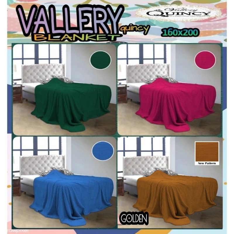 Selimut Vallery Darkpink/ Darkgreen / Blue /golden