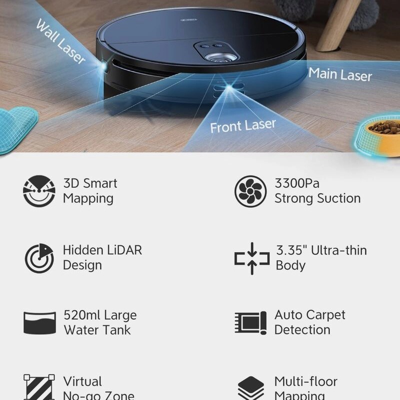 360 Robot Vacuum Cleaner S10 Triple-Eye LiDAR Impressive Suction Power