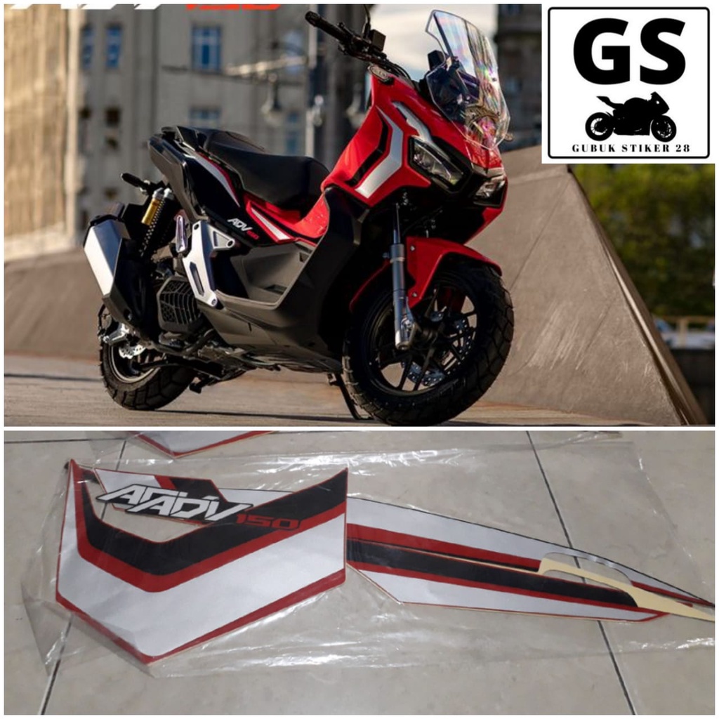 STRIPING STIKER LIS BODY MOTOR HONDA ADV 150 TAHUN 2022 MERAH ORISINIL
