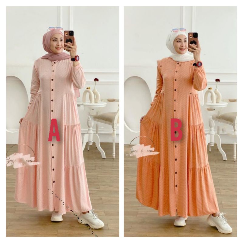 Ready siap kirim Dress gagil terbaru/Haruka dress by gagil fashion original/syar'i Faridah by Humair