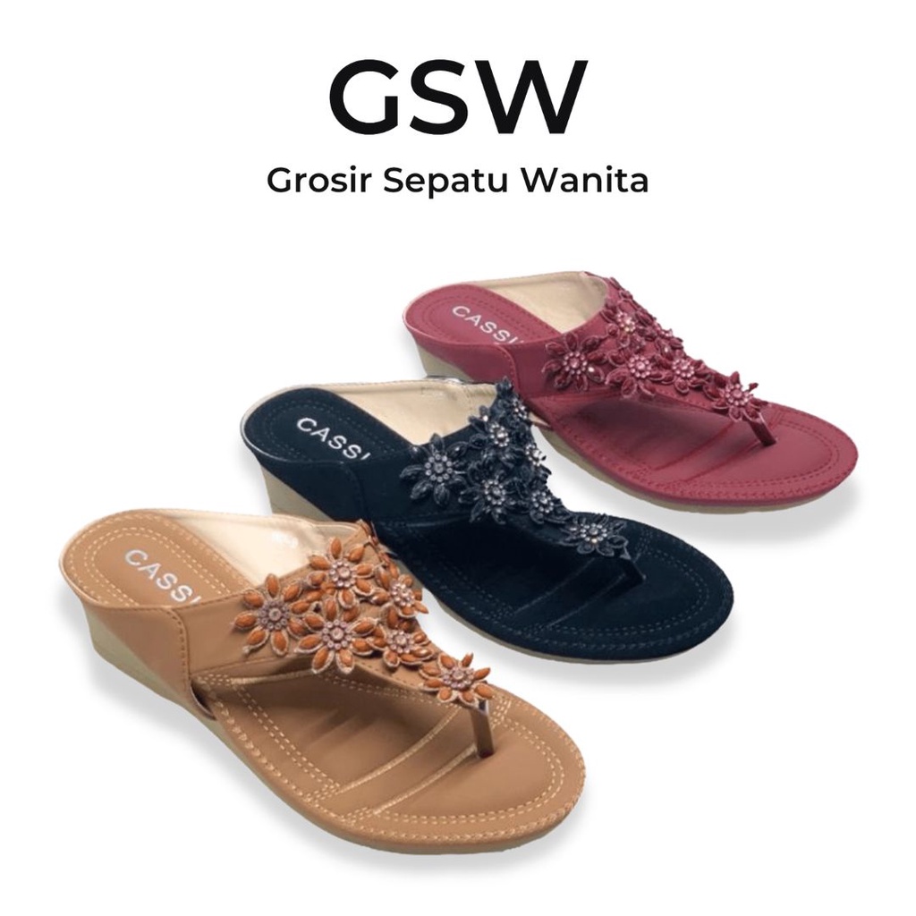 GSW Sandal Wanita Import Sendal Wanita Terbaru Premium Sandal Jepit Wedges ( BD-9 )