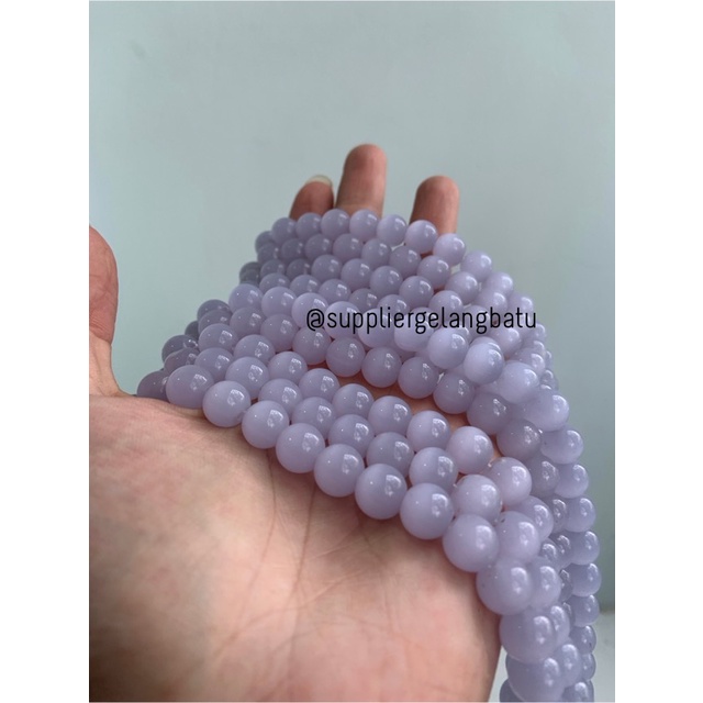 Bahan renceng kalung Gelang PURPLE CAT EYE 10mm mata kucing natural
