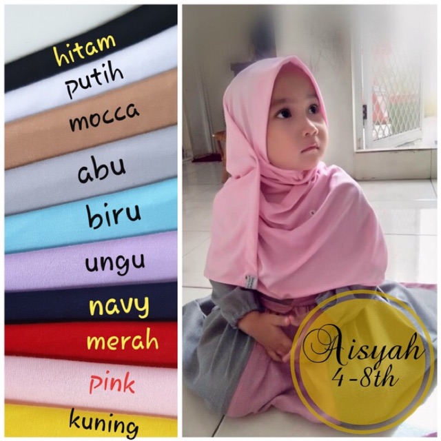 Jilbab Pashmina Anak 8-12Tahun/Pashmina Instan/pastan anak/Hijab Anak