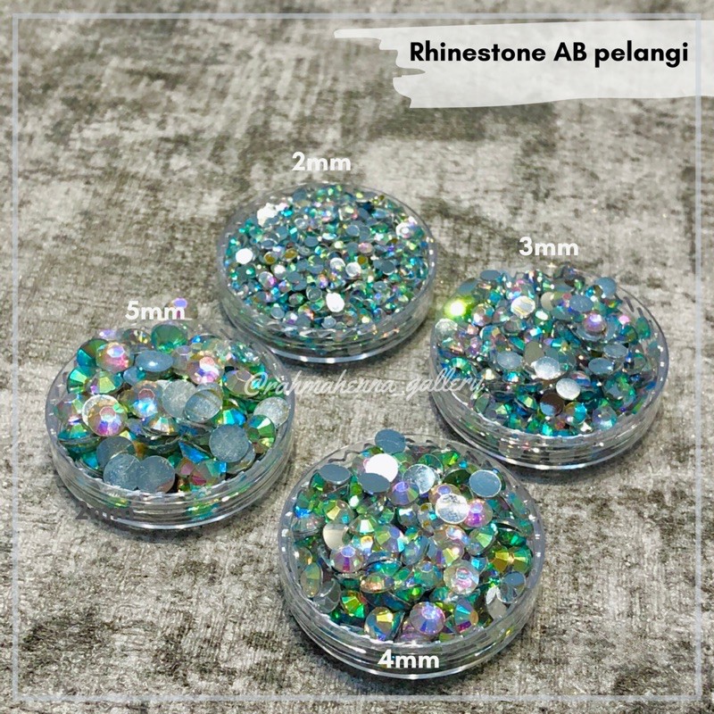 Rhinestone / gemstone AB PELANGI size 2 3 4 5mm non hotfix