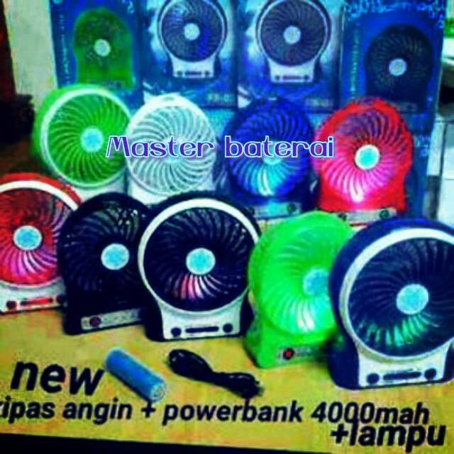 Kipas Agin Serbaguna + PowerBank Senter + Led Angin Kencang