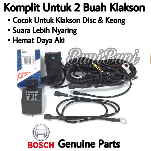 Kabel Relay Klakson BOSCH Komplit Untuk Mobil &amp; Motor / Kabel Relay Set Bosch Untuk 2 Klakson Asli