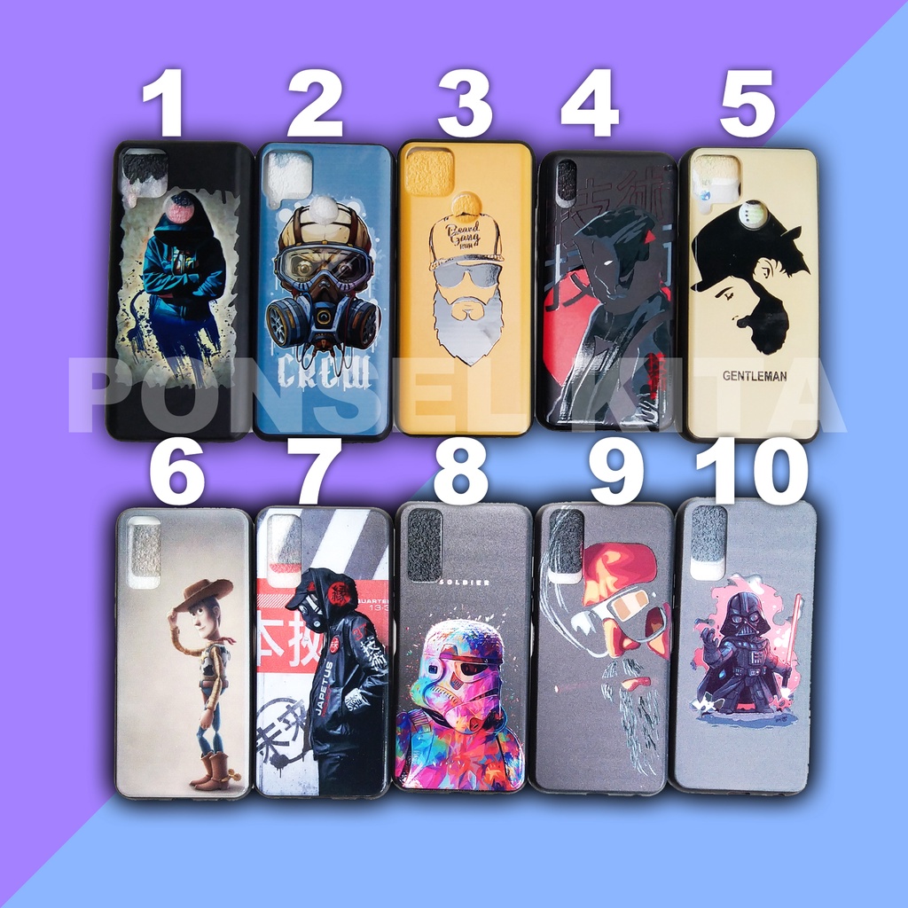 SOFTCASE SILIKON COSTUM SILIKON GLOSY FUZE MOTIF COWOK GENTLEMAN REALME C11