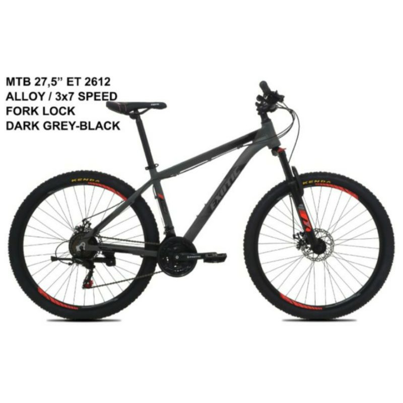 Exotic 2612 FL 3x7 speed shimano aloy MTB 27.5 sepeda gunung