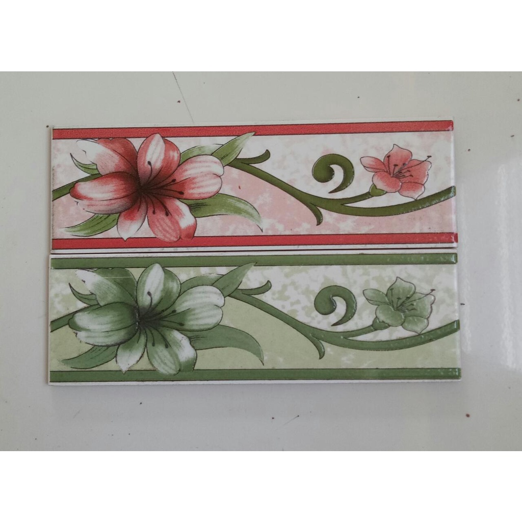 List Keramik 25cm Motif Bunga Rambat / Lis / Listello