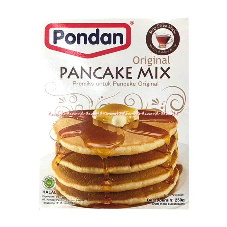 Pondan Original Chocolate Pancake Mix 250gr Tepung Kue Instant Membuat Penkek Original Pancek Cokelat Coklat Pon Dan