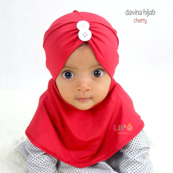 Lil'O Series - Davina Hijab / Jilbab Lucu Anak Bayi Perempuan 0-2 Thn - Fuschia S 1