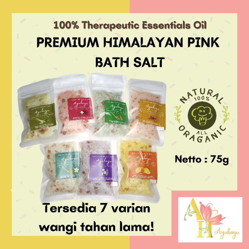 [75g] THERAPEUTIC HIMALAYAN BATH SALT AYUHAYU GARAM MANDI RENDAM KAKI SPA FOOT SOAK WANGI AROMATERAPI PURE ESSENTIAL OIL ALAMI