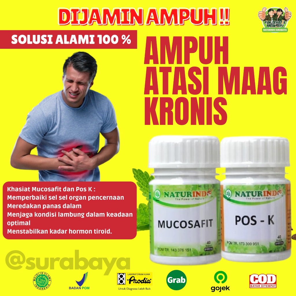 Obat Sakit Asam Lambung Maag Begah Sendawa Obat Herbal Sakit Maag Obat Asam Lambung Maag Kronis Obat Lambung Ampuh BPOM MUI Herbal MUCOSAFIT Naturindo Surabaya Obat asam lambung GERD naik maag gerd kronis tungkak lambung sakit perut mual muntah Herbal-ATASI MAAG KRONIS