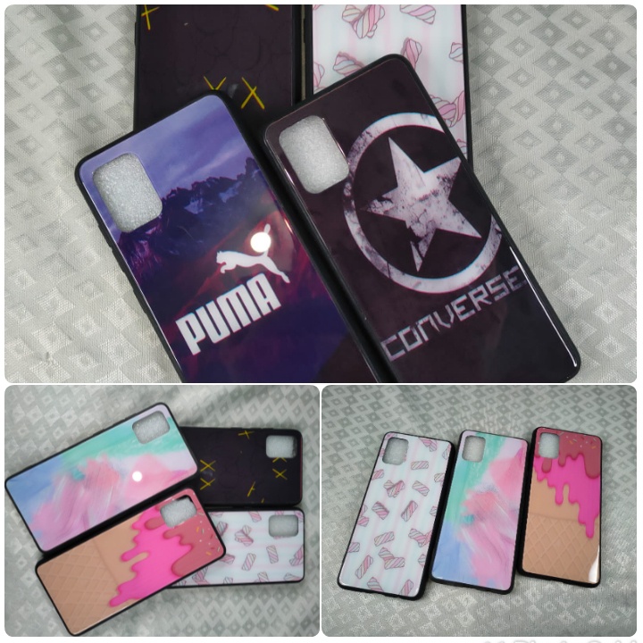 HARD CASE FUZE GLASS KARAKTER KACA ANTI LECET SAMSUNG A71