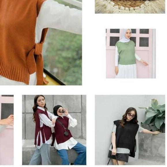 ➵ ILLO VEST ROMPI RAJUT TALI SAMPING / VEST RAJUT ANDIN ✻
